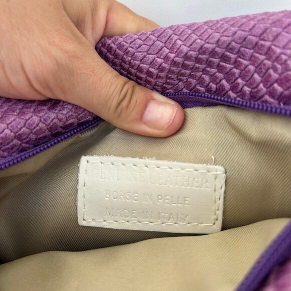 Borse In Pelle Fuchsia Pink Snake Embossed Chain Crossbody Purse Grunge Glam Bag - Picture 2 of 9